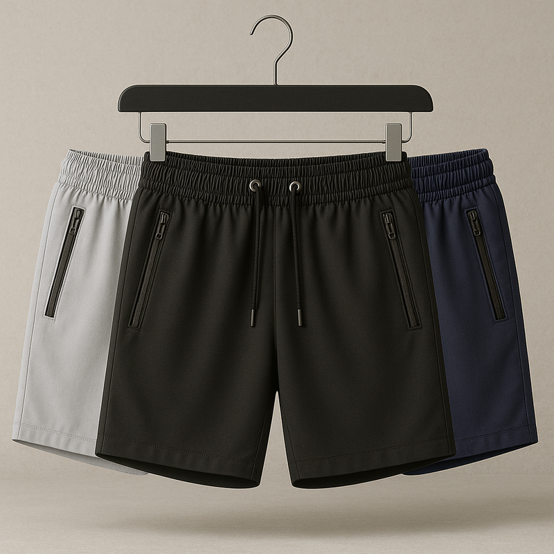 Kit 3 Shorts Seda Premium | Anti Suor, Não Amassa, Não Desbota – Hype 2025