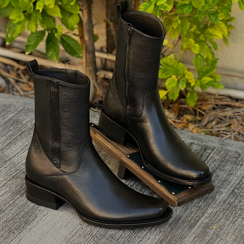 Kit Bota Maverick Masculino de Couro Legítimo + 3 BRINDES: Cinto, Chapéu e Carteira