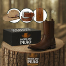 Kit Bota Maverick Masculino de Couro Legítimo + 3 BRINDES: Cinto, Chapéu e Carteira