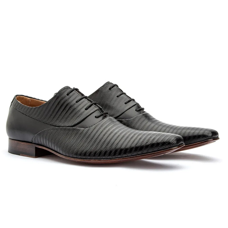 Sapato Vittorio Social Oxford com Textura Preto - 328