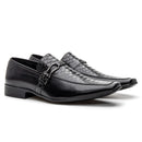 Sapato Social Vanguarda Preto Textura de Cobra - 4603