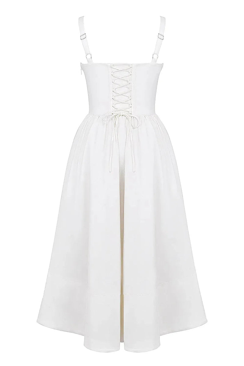 Vestido Midi Modelador Branco - Modelo Aghata