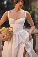 Vestido Midi Modelador Branco - Modelo Aghata