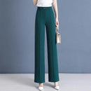 Kit 5 Calças Femininas Lavina de Cintura Alta com Botões Frontais em Poliéster e Seda Gelo